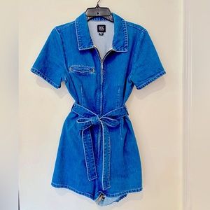 Urban Outfitters BDG Denim Romper with Waist Tie Size 8